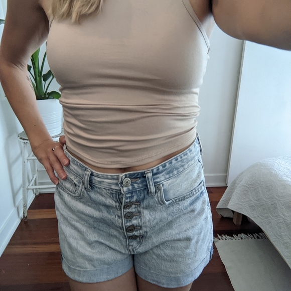 AE Mom button-up Jean Shorts (US-4) - Picture 8 of 10